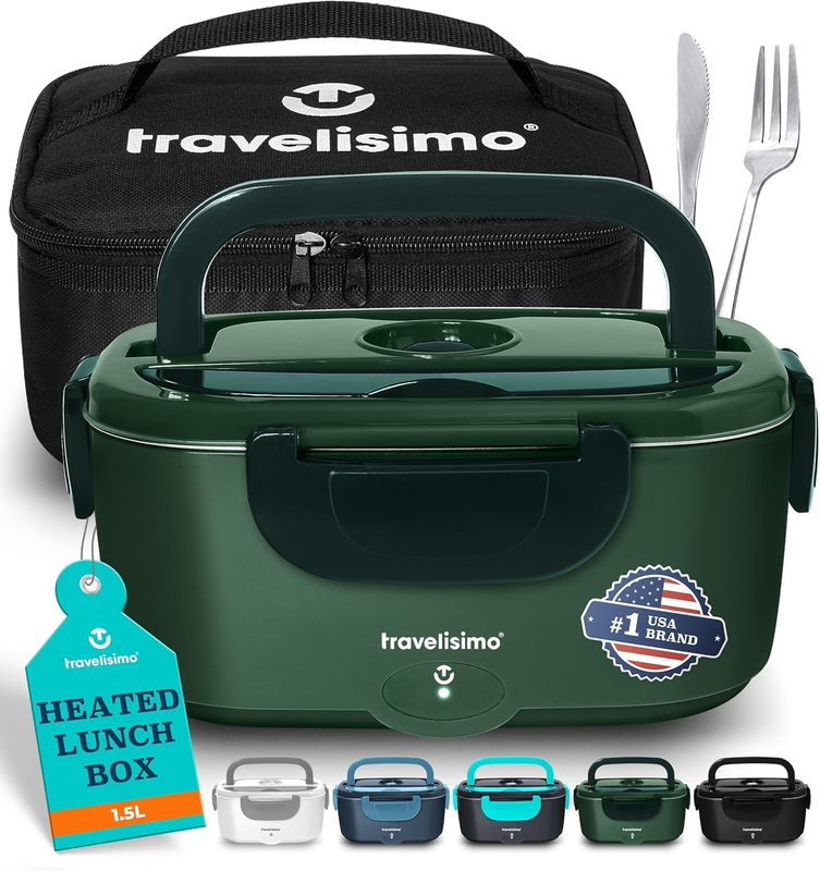 Electric Lunch Box 80W 1.5L Heated Food Warmer 12/24/110V Portable for Adults7