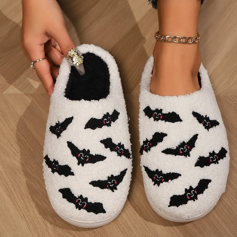Cute Ghost Plush Halloween Slippers Comfy Warm Slip On for Women Men2
