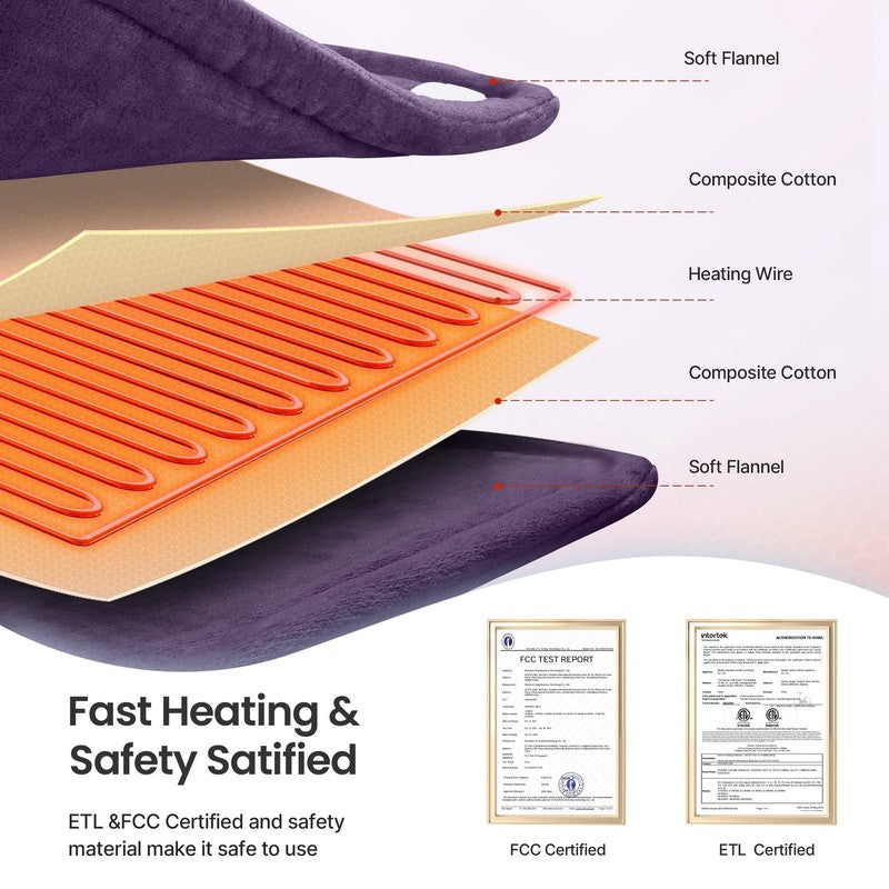 "24X37" Shoulder Heating Pad for Back Pain Relief, Electric Large Heating Pad fo5