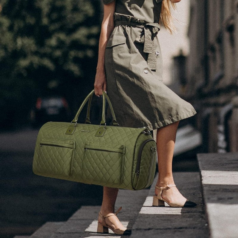 Womens 2in1 Garment Duffle Bag Green Waterproof Hanging Suit Travel Carry5