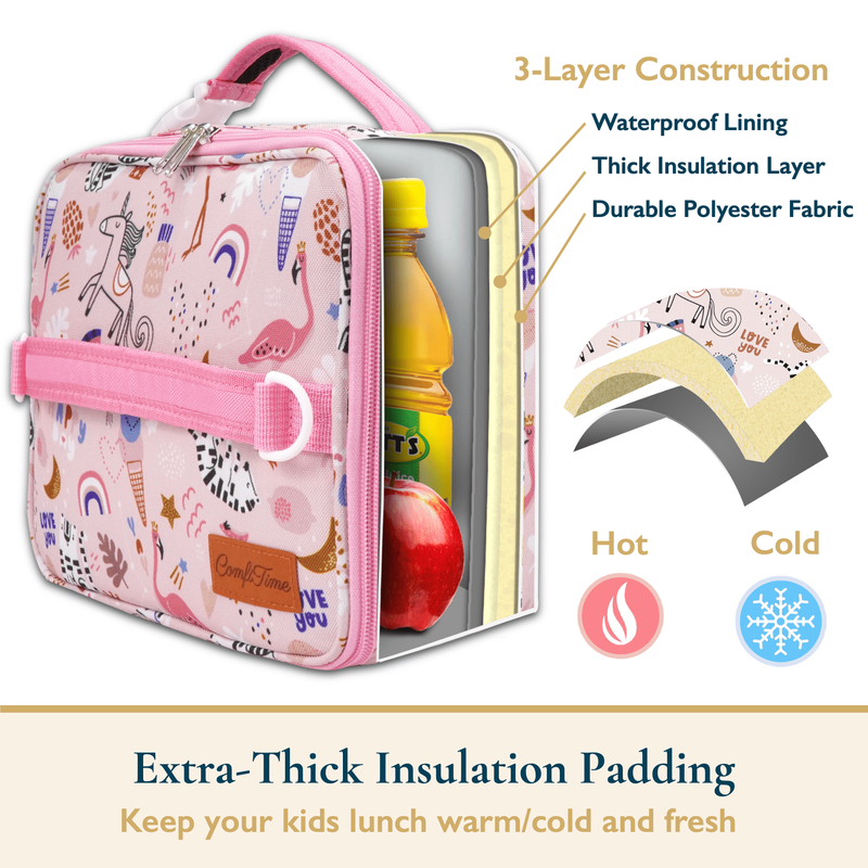 Lunch Bag for Kids – Insulated Lunch Box for Girls and Boys, Cute Reusable Coole2