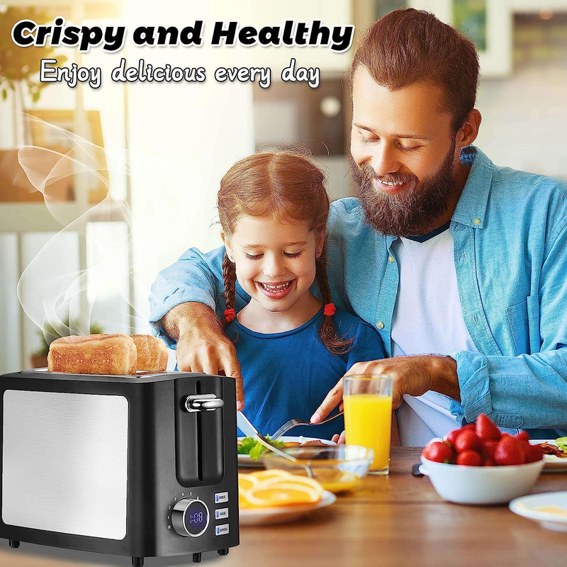 2 Slice Wide Slot Toaster - Smart LCD Timer, Bagel, Defrost, Cancel, Reheat6