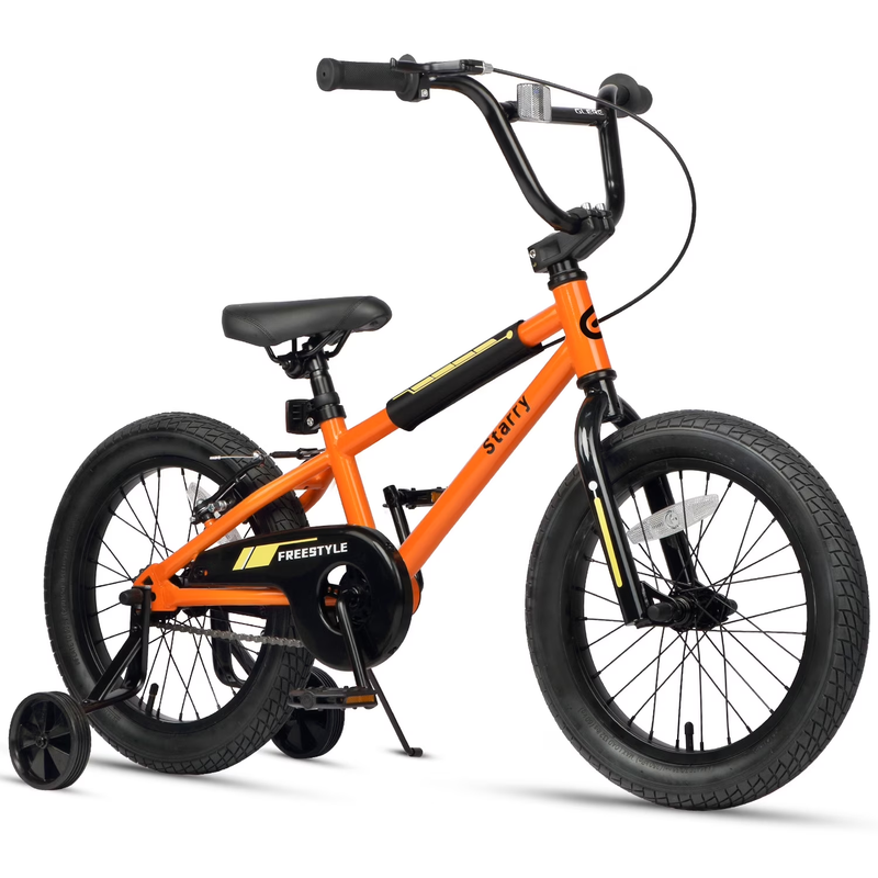 18in Kids BMX Bike w/ Training Wheels Coaster Brake Ages 6 9 Orange0