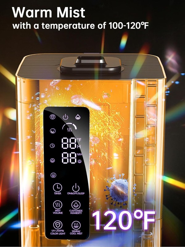 2.64Gal Warm Cool Mist Humidifier Large Room Bedroom Top Fill Quiet 3 Modes1