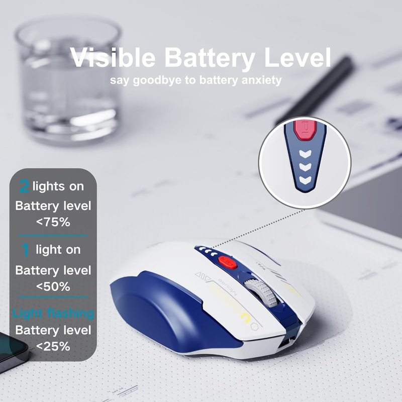 Wireless Rechargeable Mouse 2.4GHz Ergonomic 4 DPI Levels2