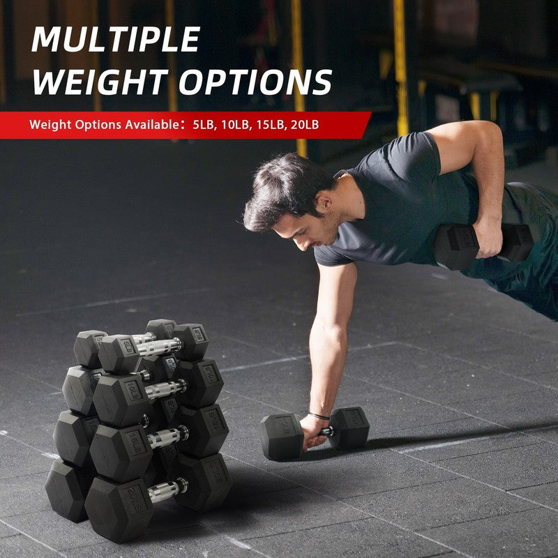 Dumbbell Set, Pairs of 5 Lb, 10 Lb, 15 Lb, and 20 Lb6