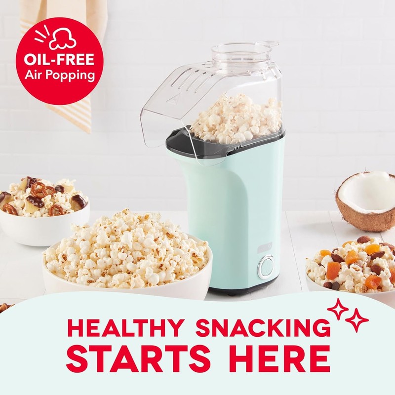 Fresh Pop Popcorn Maker   Oil Free, Air Popcorn Popper   with Measuring Cup & Re1