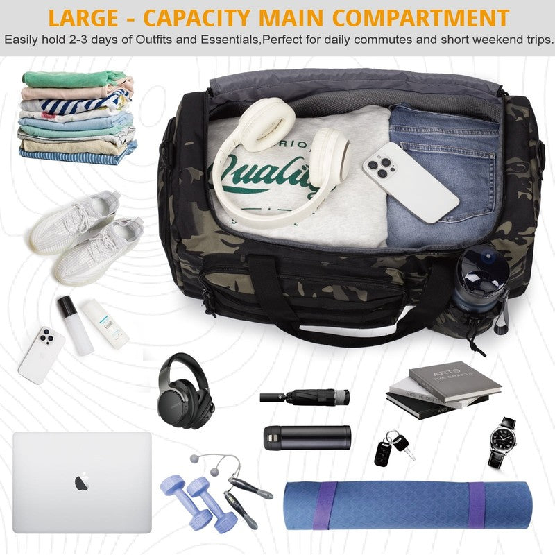 2 In 1 Gym Duffle Bag 40L Convertible Travel Bag Shoes Compartment Luggage4