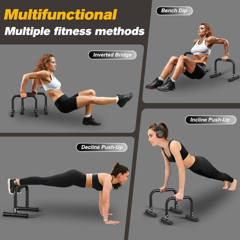 Dip Station Heavy Duty Parallette Push Up & Dip Stands Fitness Workout Bar6