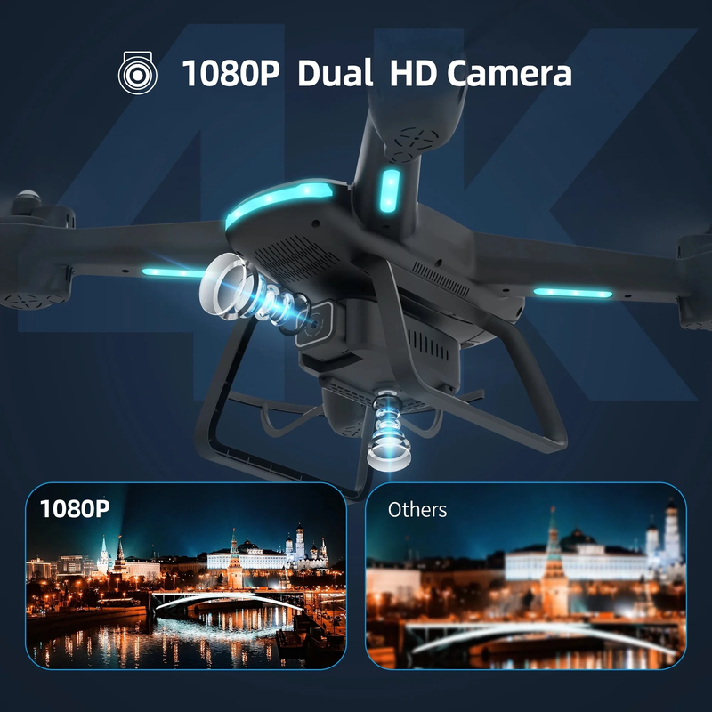 JY03 1080P FPV Drone w/ HD Camera Optical Flow 2 Batteries RC Quadcopter8