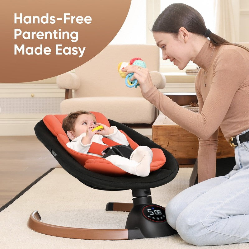 Baby Swing for Infants Bluetooth Control 5 Point 5 Speeds 10 Lullabies Black1