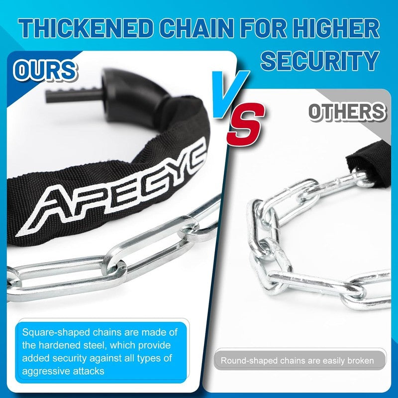 Bike Chain Lock 5-Digit Combo Heavy Duty Anti-Theft 3FT for Bike & Gate3