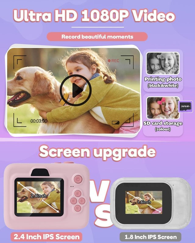 Kids Camera Instant Print,1080P Kids Instant Cameras That Print Photos,Christmas3