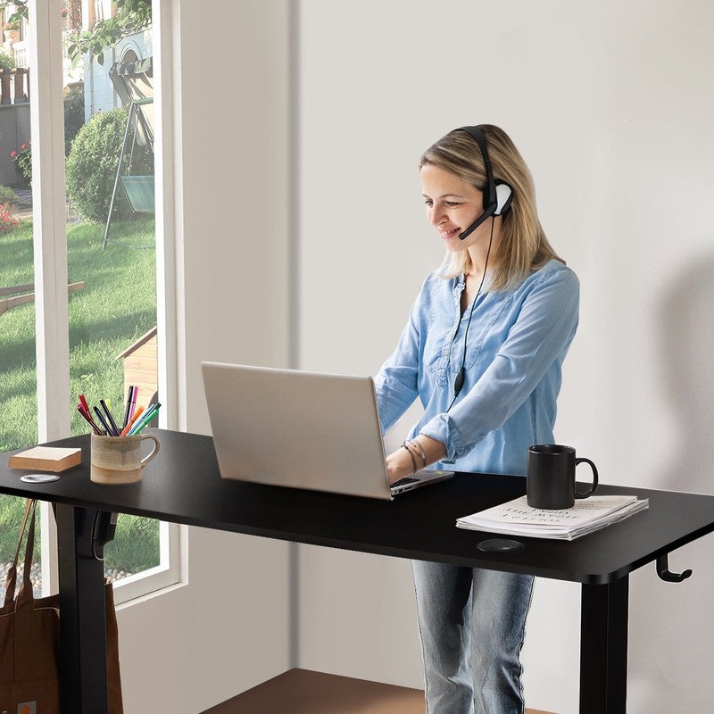 55"×24" Electric Height Adjustable Standing Desk Sit Stand Workstation Black6
