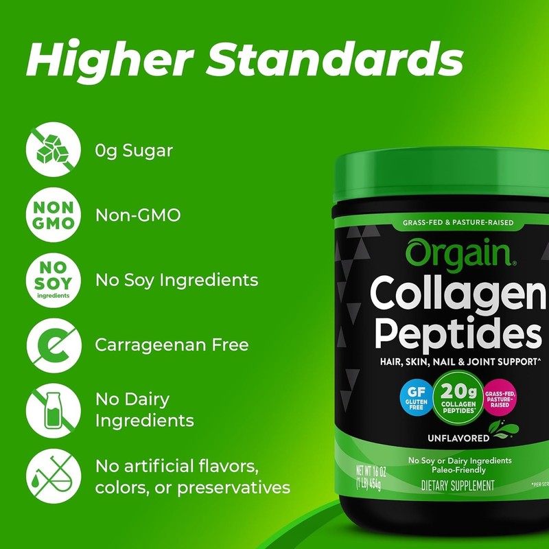 Grass Fed Hydrolyzed Collagen Peptides Powder   20G for Hair, Skin & Joints4