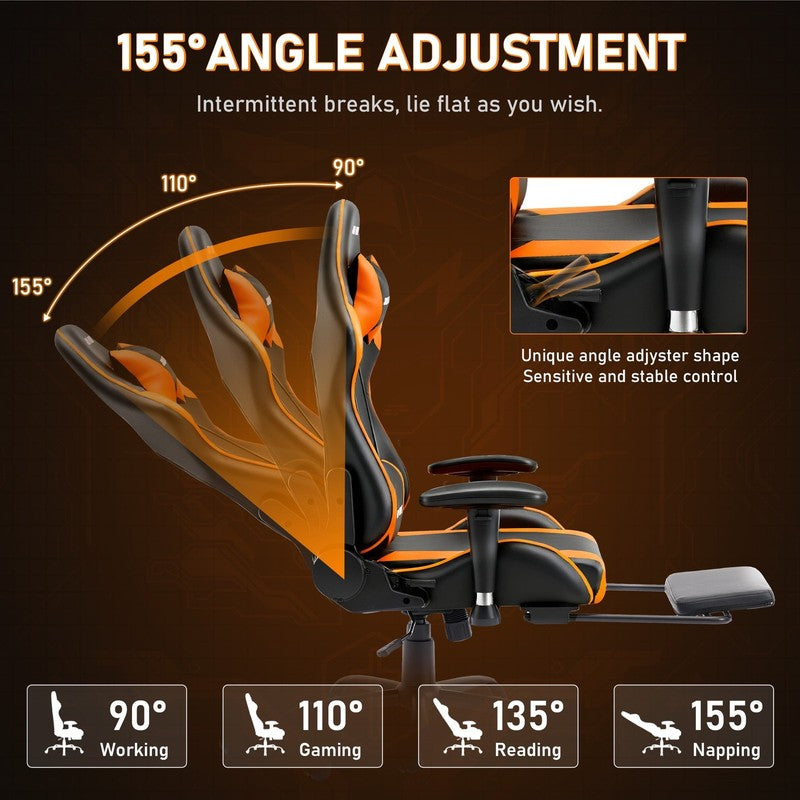 Game Chair,Ergonomically Designed Computer Chair with Headrest and 2D Armrests,W5