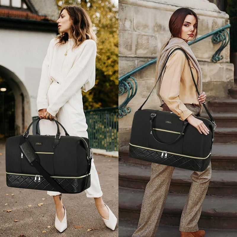 Weekender Bag Women Travel Duffel Carry On Overnight w/ Shoe Compartment Nylon1