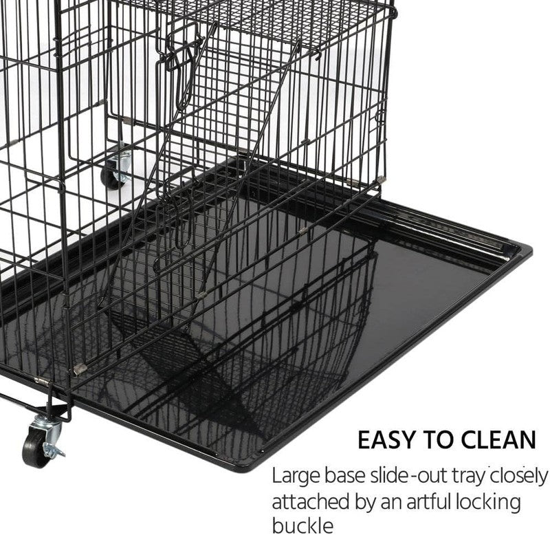 49" 4 Tier Collapsible Metal Cat Cage Kennel w/Casters Ramp Hammock Indoor5