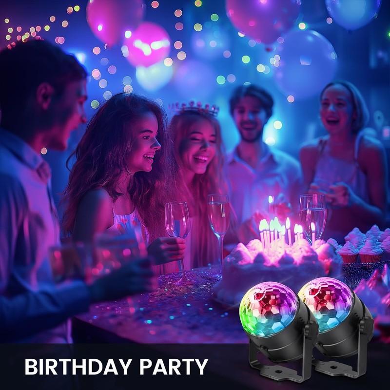 Disco Ball DJ Party Lights Sound Activated with Remote Control Strobe Lamp 7 Mod7
