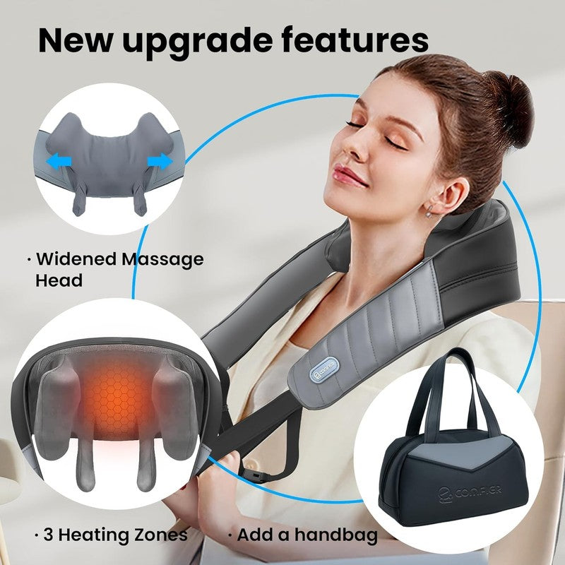 4D Shiatsu Neck Shoulder Massager w/ Heat Cordless Pain Relief w/ Bag5