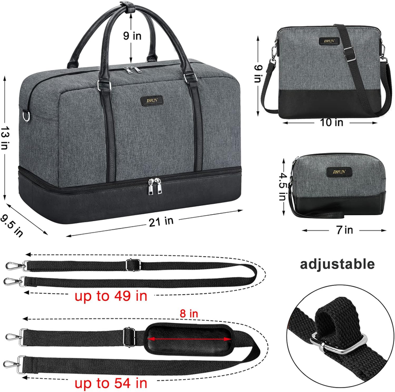Weekender Bags for Women, 21" Weekender Travel Bag, Travel Duffle Bag with Shoe 5