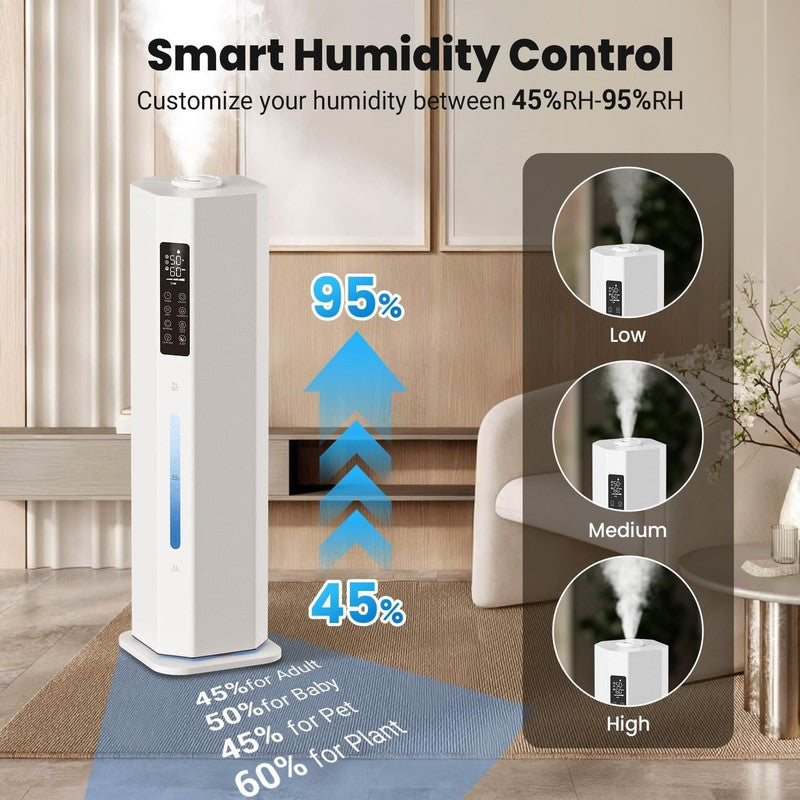 9L Cool Mist Humidifier Top Fill Large Room 120H Auto Mode 7 Color Light Quiet4