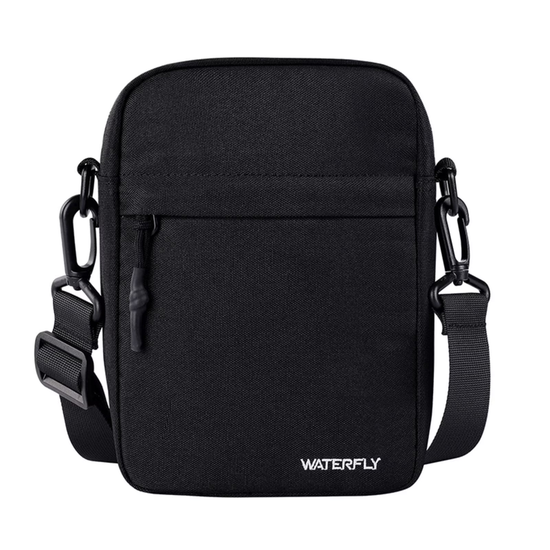 Unisex Small Hiking Travel Walking Nylon Cross Body Shoulder Bag,Black6