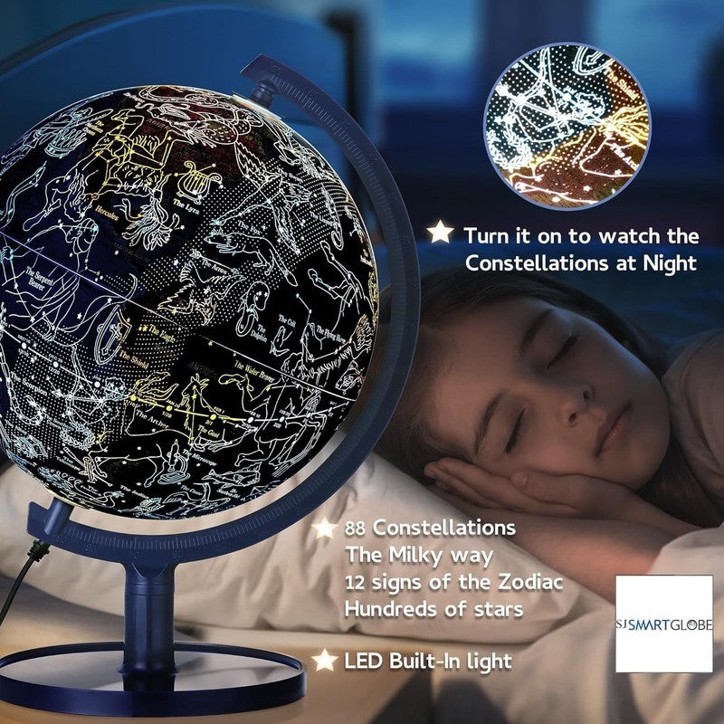 10in Interactive Kids Globe App LED Constellations STEM Lamp 1000+ Facts3