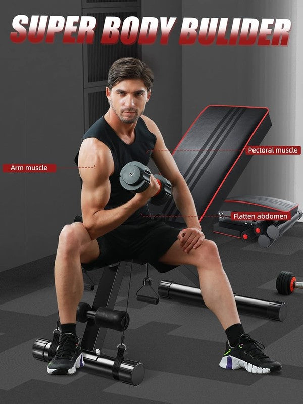 Adjustable Weight Bench, Foldable Incline/Decline Bench Press for Home Gym6
