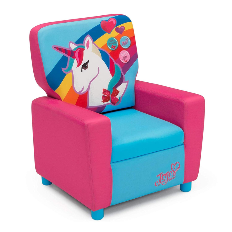 Kids Upholstered Unicorn Chair by JoJo Siwa – Rainbow Pink & Blue8