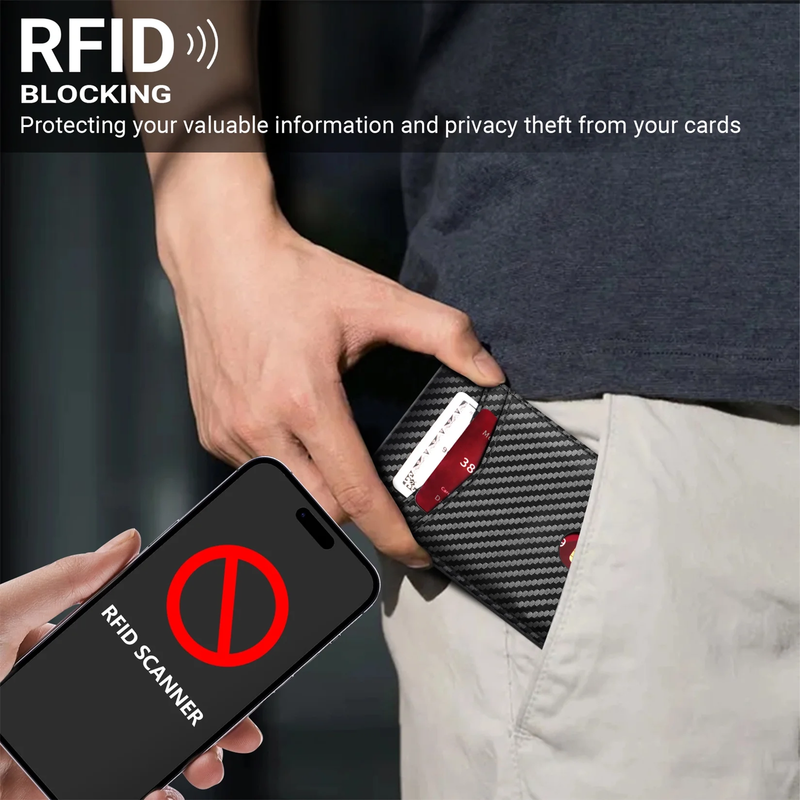 Wallet for Men, Slim Leather Rfid Blocking Mens Wallet with 2 ID Windows, Bifold3