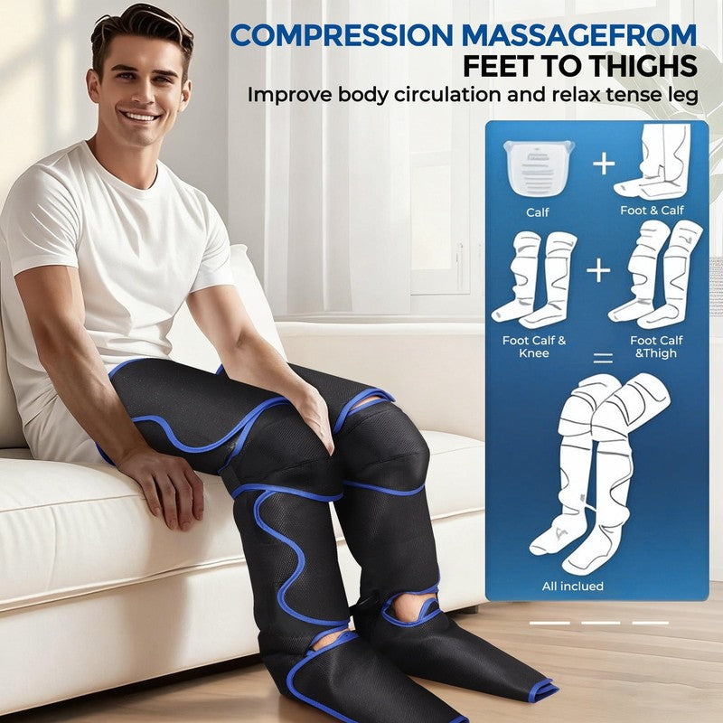Heated Air Compression Leg Massager Boots Foot Calf Thigh 3 Modes3