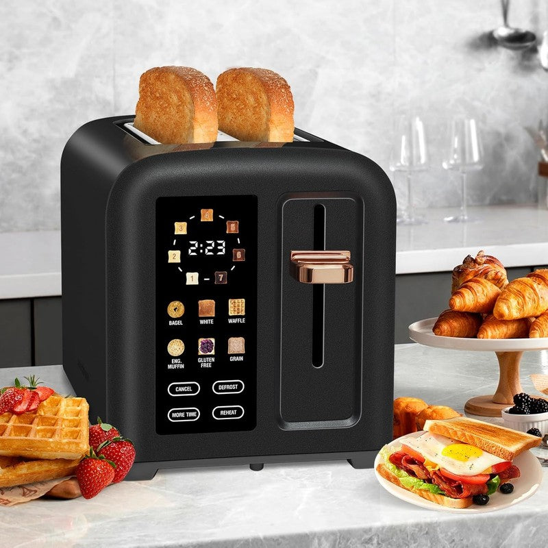 2 Slice Touch Control Toaster LCD 1350W Wide Slots 1350W Brown6