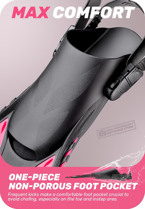 Travel Size Snorkel Fins Adjustable Open Heel Swim Fins for Diving Snorkeling4
