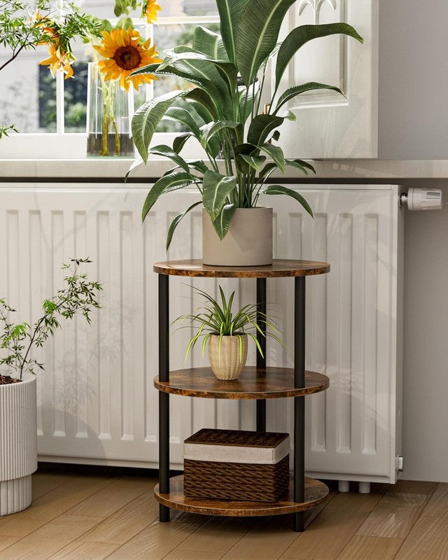 Small round End Table - 3 Tier Design Accent Table, Narrow Side or Bedside Stand6