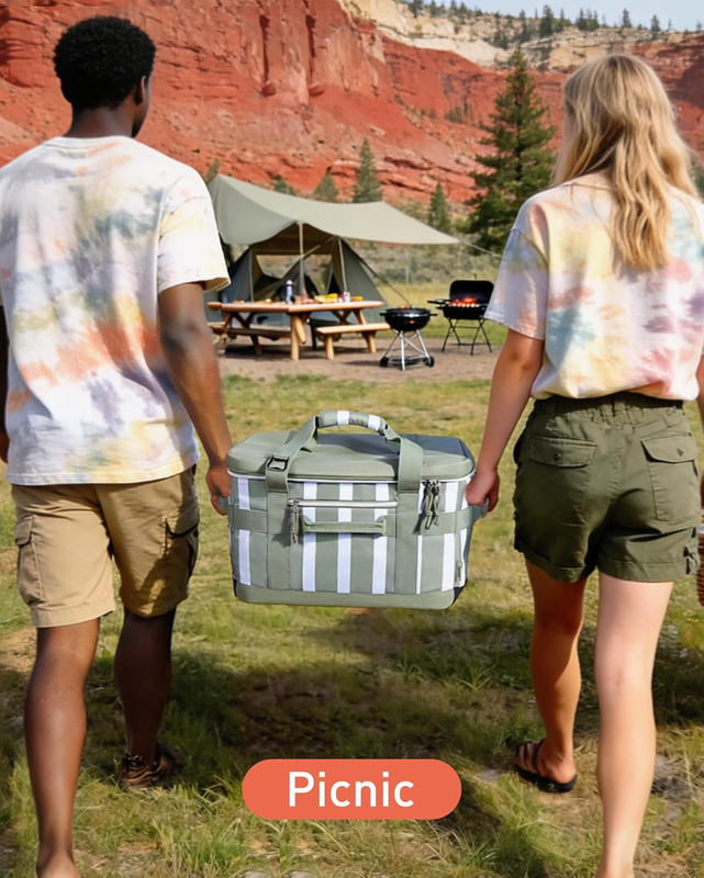 Soft Sided Cooler Bag 48-Can Insulated Collapsible Leakproof Picnic Beach Travel7