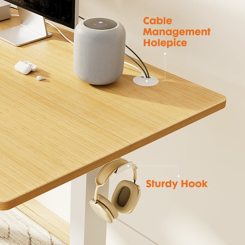 55"×24" Electric Height Adjustable Standing Desk Sit Stand Workstation Oak4