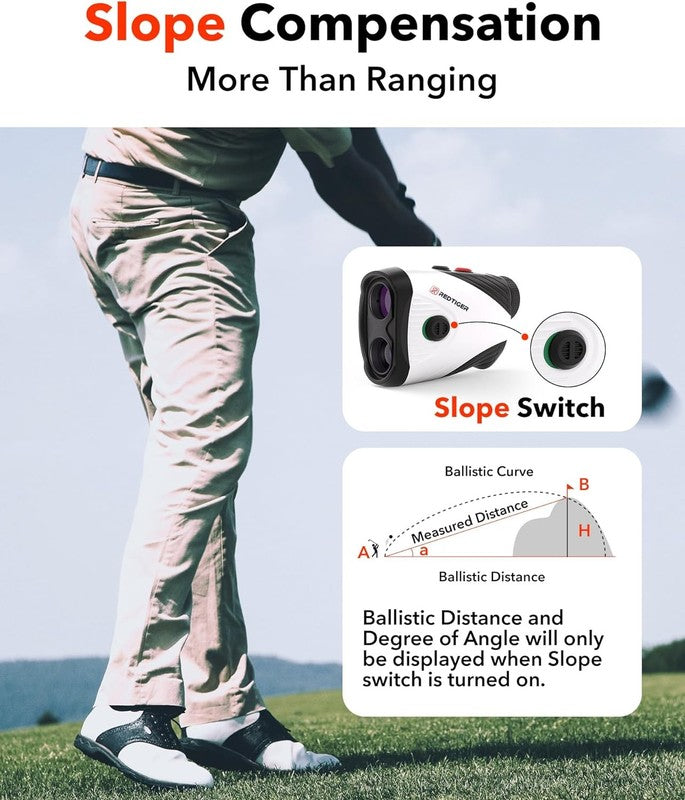 Golf Rangefinder 1200Yds 7X Magnification Slope Rechargeable Flag Lock Golfvue 13