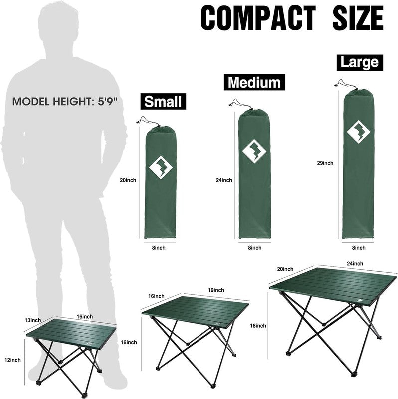 Portable Camping Side Table, Ultralight Aluminum Folding Beach Table with Carry 2