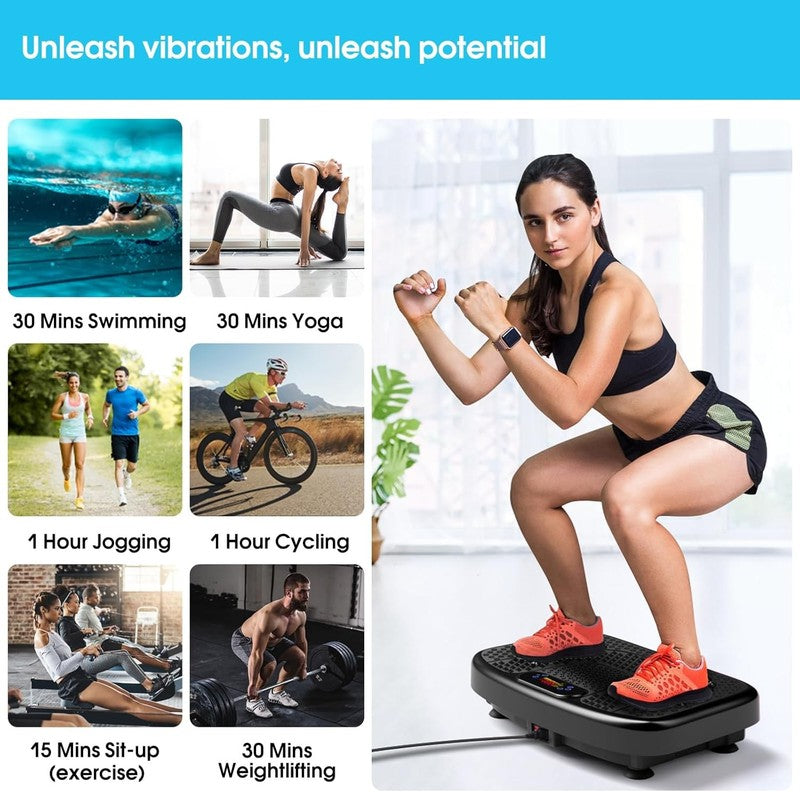 Vibration Plate Exercise Machine 450lb Whole Body Workout w/ Bands3