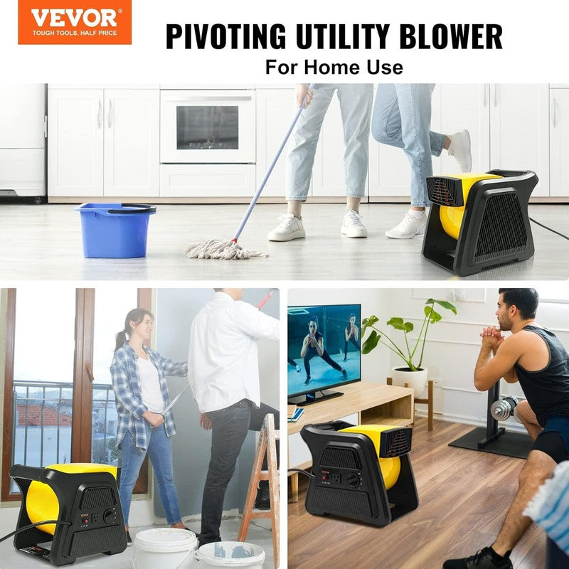 600CFM Pivoting Utility Fan High Velocity Air Mover Floor Blower Carpet Dryer1
