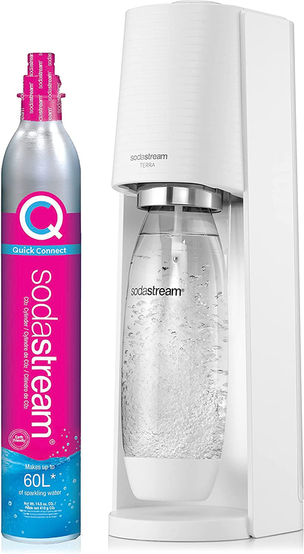 Terra Sparkling Water Maker Value Bundle w/ CO2 Cylinders Bottles Flavor Drops3