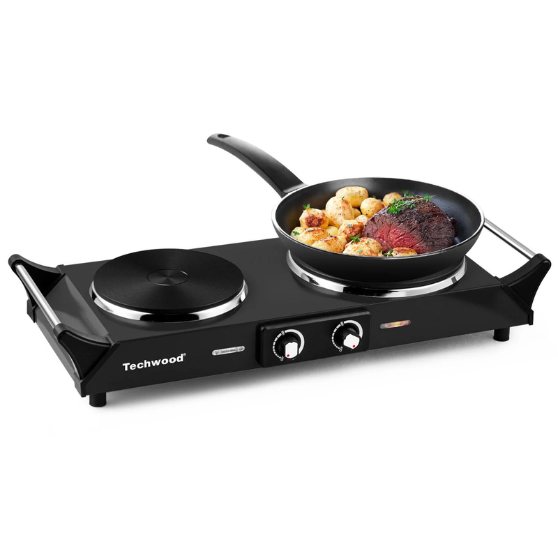 Hot Plate Electric Single Burner 2 Coil Stainless Steel 23.94"9