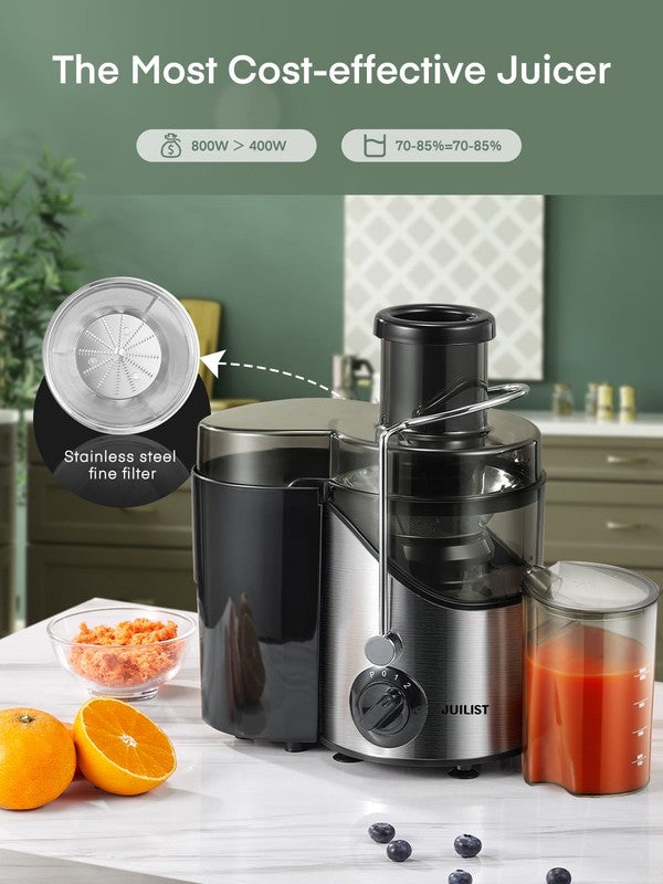 Juicer Machine Easy Clean 3" Wide Feed Chute Fruit Vegetable Extractor Silver3
