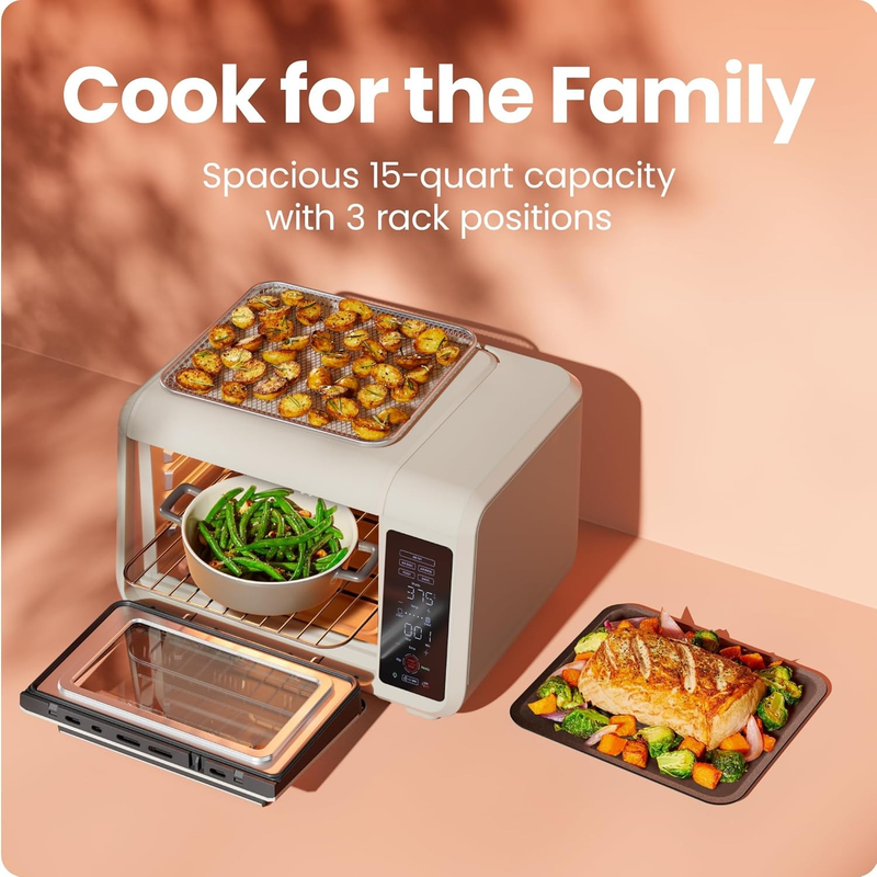 Air Fryer Toaster Oven Combo, Countertop Oven for Quick & Healthy Meals - Ivory3