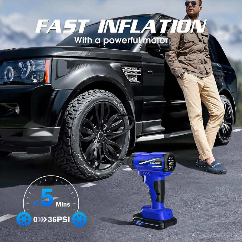 Portable Tire Inflator - Cordless Air Compressor with Digital Gauge, 150PSI5