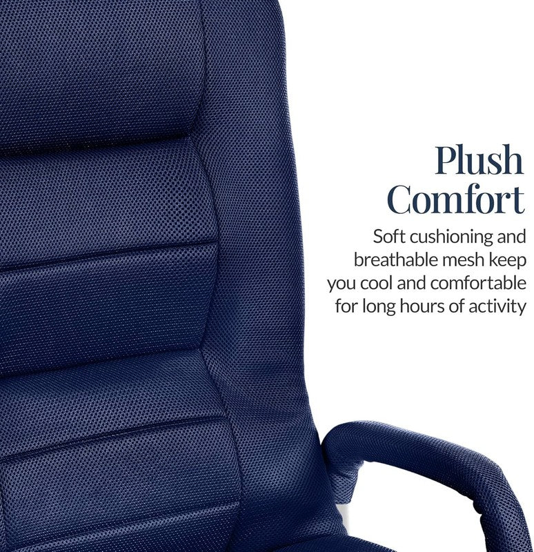 Gaming Floor Rocker Chair 360° Swivel, Lumbar Support, Adjustable Back – Navy4