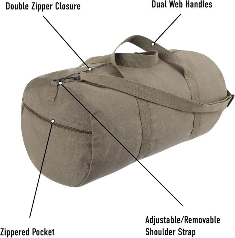 Heavy-Duty Canvas Shoulder Duffle Bag - Rugged Travel Gym Gear Equipment Bag1