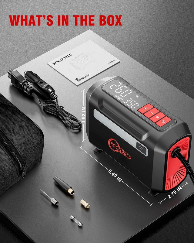 R8 Portable Air Compressor, 12V Tire Inflator with Dual Digital Screen5