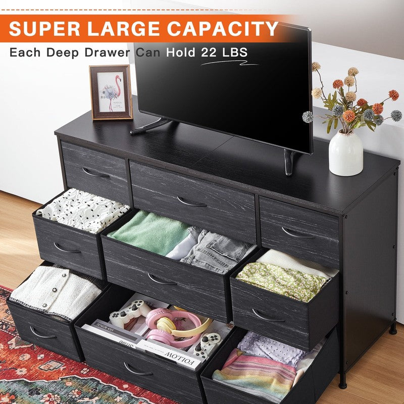 Wide Dresser TV Stand with 9 Drawers Dresser for Bedroom Chests of Drawers for L1